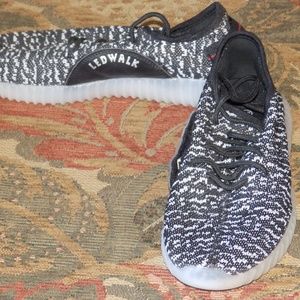 black and white light up shoes